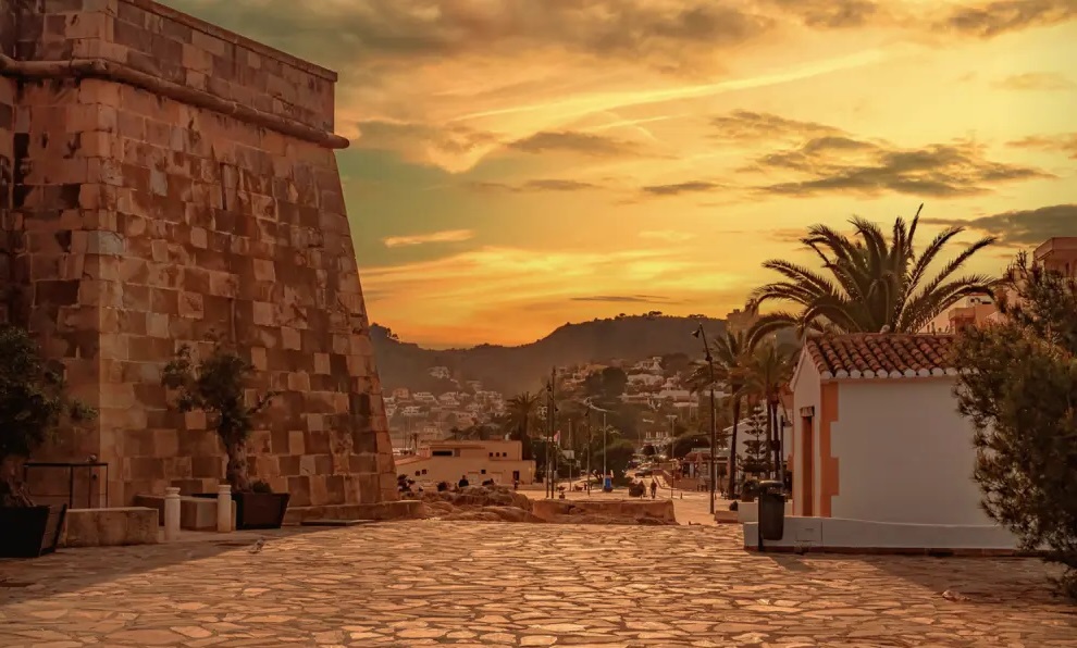 Moraira Castle at sunset