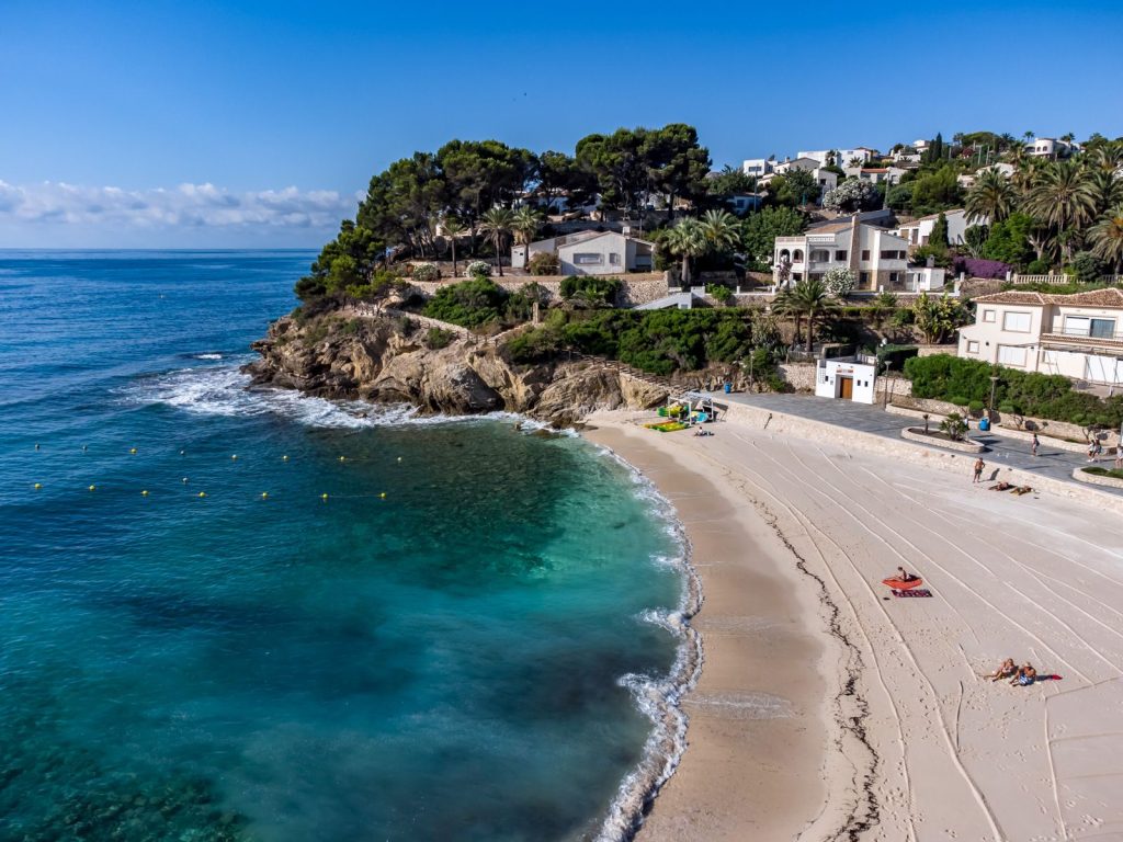 Aerial view of a cove on the Benissa coast