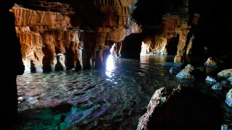 Sea cave on the coast between Dénia and Jávea
